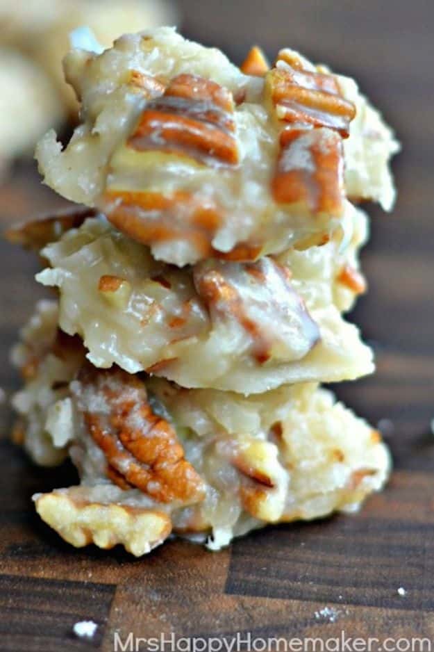 No Bake Cookie Recipes | No-Bake Praline Cookies - Easy and Quick Recipe Ideas for Cookies | Oatmeal, Healthy, Gluten free