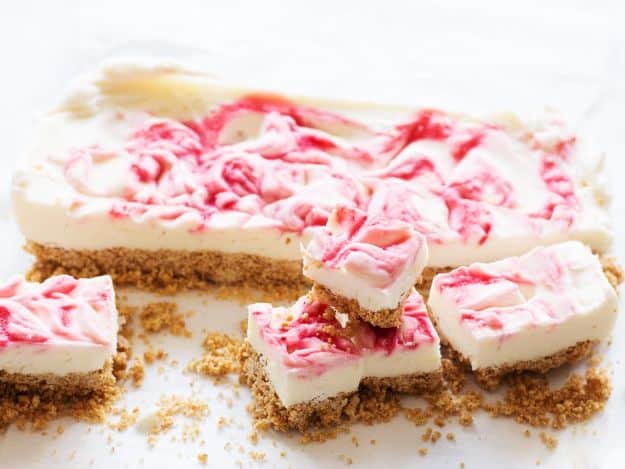 No Bake Cookie Recipes | No Bake Raspberry Cheesecake Bars - Easy and Quick Recipe Ideas for Cookies | Oatmeal, Healthy, Gluten free