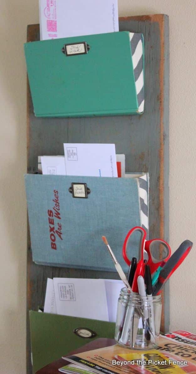 DIY Mail Organizers - Old Book Mail Organizer - Cheap and Easy Ideas for Getting Organized - Creative Home Decor on A Budget - Farmhouse, Modern and Rustic Mail Sorter, Organizer