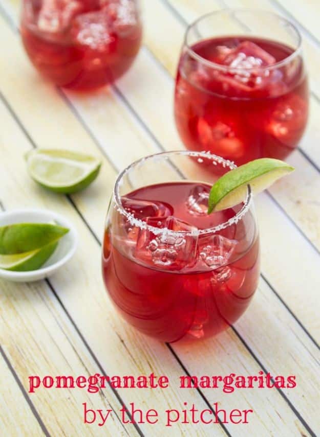 Margarita Recipes - Pomegranate Margarita - Drink Recipes for a Party - Recipe Ideas for Blender Margaritas - Lime, Strawberry, Fruit | Easy Drinks With Tequila