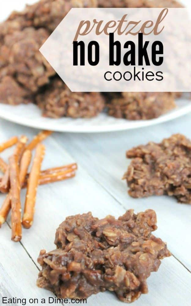 No Bake Cookie Recipes | Pretzel No Bake Cookie - Easy and Quick Recipe Ideas for Cookies | Oatmeal, Healthy, Gluten free