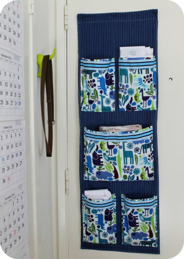 DIY Mail Organizers - Sew a Fabric Mail Organizer for the Wall - Cheap and Easy Ideas for Getting Organized - Creative Home Decor on A Budget - Farmhouse, Modern and Rustic Mail Sorter, Organizer