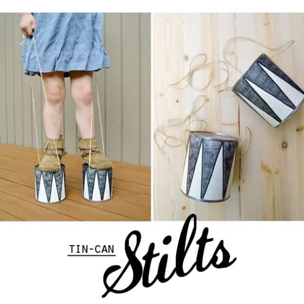 DIY Ideas With Tin Cans - Tin Can Stilts - Cheap and Easy Organizing Projects and Crafts Made With A Tin Can - Cool Teen Craft Tutorials and Home Decor