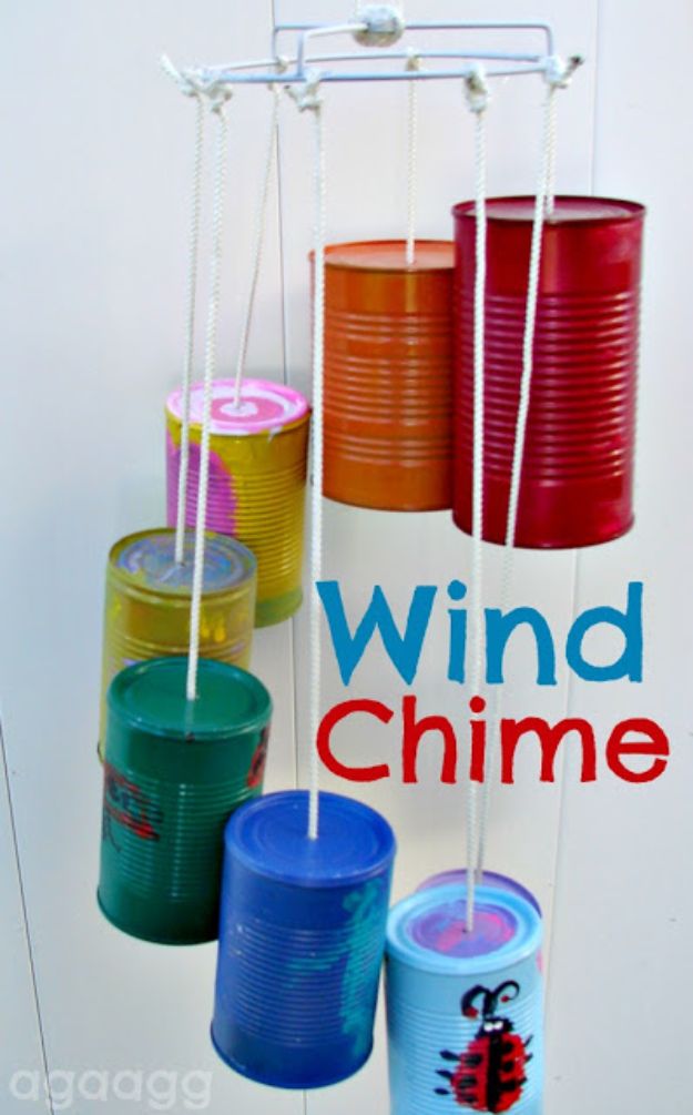 DIY Ideas With Tin Cans - Tin Can Wind Chime - Cheap and Easy Organizing Projects and Crafts Made With A Tin Can - Cool Teen Craft Tutorials and Home Decor