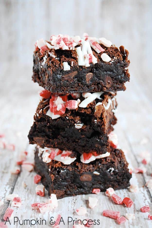 Brownie Recipes | Triple Chocolate Peppermint Brownies - Easy and Healthy Recipe Ideas for Brownies - Chocolate, Blondies, Gluten Free and Caramel