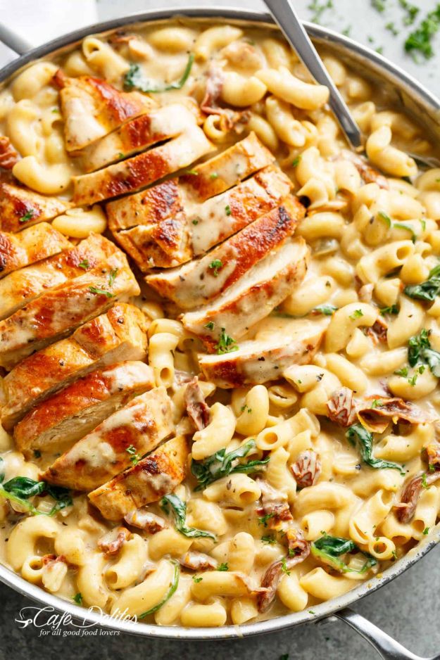 Mac and Cheese Recipes | Tuscan Chicken Mac and Cheese - Easy Recipe Ideas for Macaroni and Cheese - Quick Side Dishes