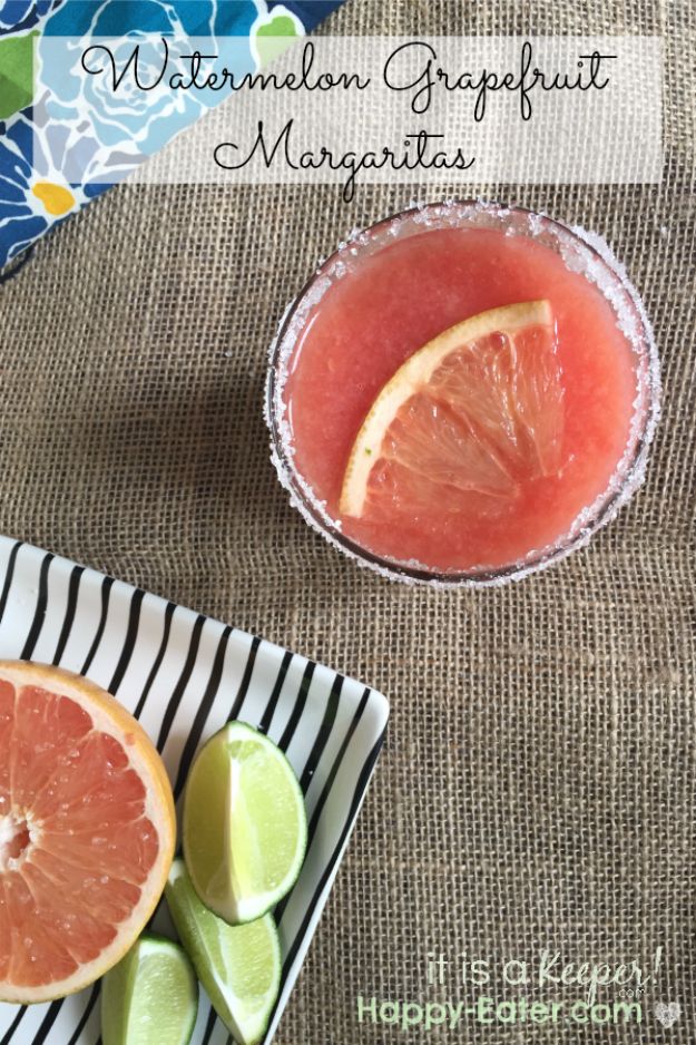 Margarita Recipes - Watermelon Grapefruit Margaritas - Drink Recipes for a Party - Recipe Ideas for Blender Margaritas - Lime, Strawberry, Fruit | Easy Drinks With Tequila