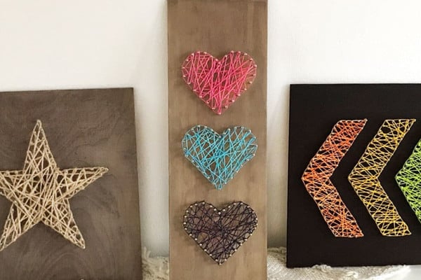 DIY String Art Projects | Tutorials for Making Heart, Star Arrow