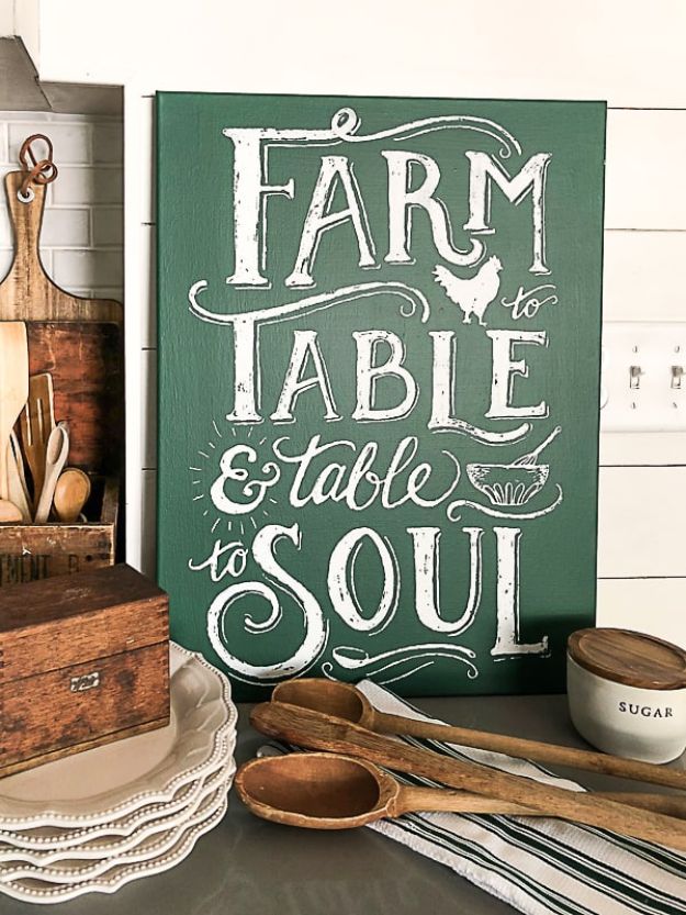Magnolia Homes Gift Ideas - Chalk Couture – DIY Farmhouse Sign - DIY Home Decor Inspired by Chip and Joanna Gaines - Fixer Upper Gifts - Do It Yourself Decorating On A Budget With Farmhouse Style Decorations for the Home 