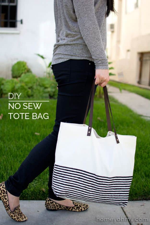 No Sew Gifts to Make - Easy DIY Christmas Presents -DIY No Sew Tote Bag