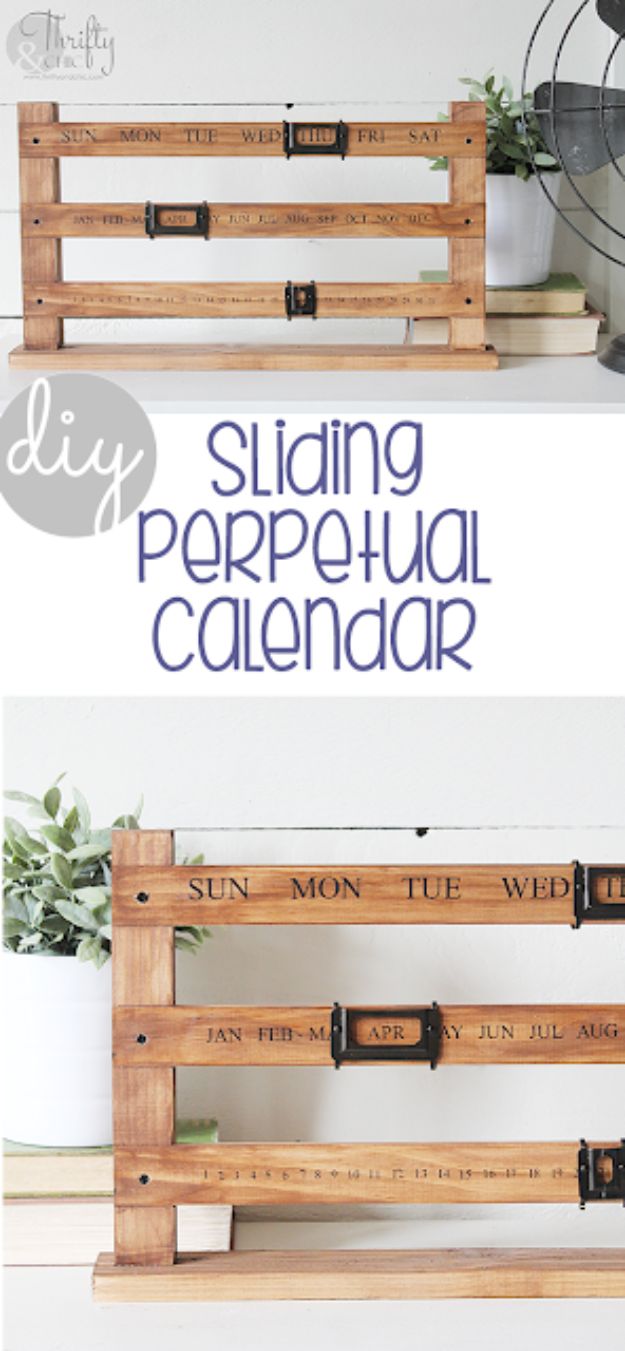 DIY Gift Ideas Like Magnolia Homes- DIY Sliding Perpetual Calendar - Rustic DIY Home Decor Inspired by Chip and Joanna Gaines - Fixer Upper Gifts - Do It Yourself Decorating On A Budget With Farmhouse Style Decorations for the Home