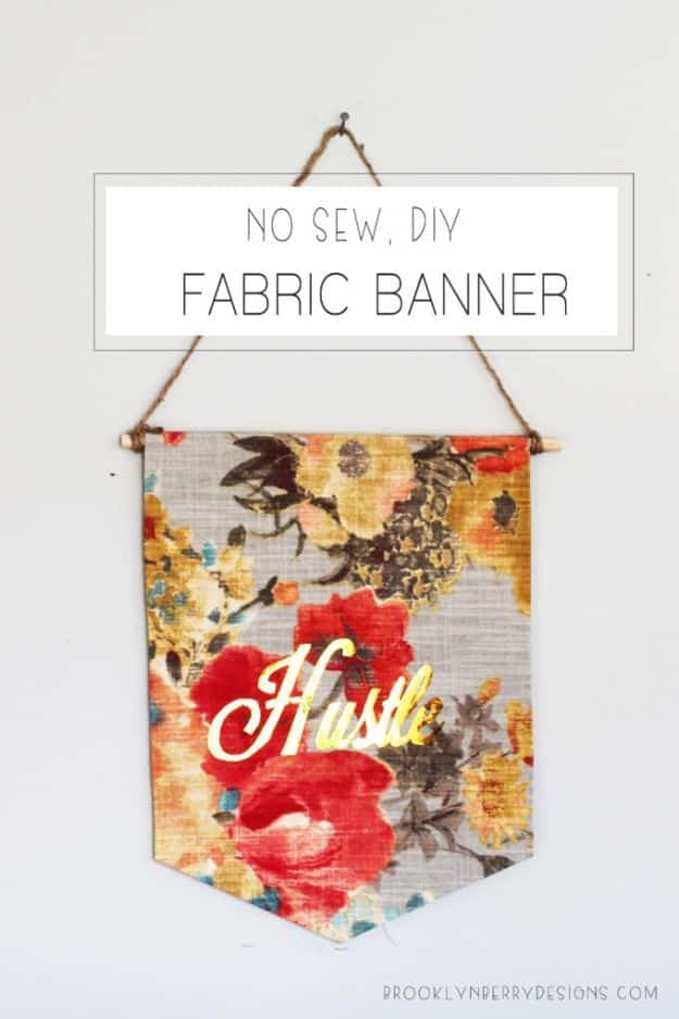 No Sew Gift Ideas - Quick Last Minute Holiday Gifts for Her - No Sew DIY Fabric Banner