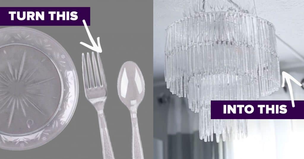 Dollar Store Chandelier - Tutorial for Cheap Home Decor