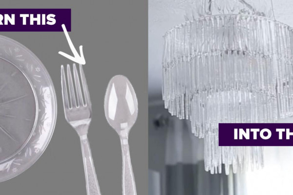 Dollar Store Chandelier - Tutorial for Cheap Home Decor