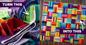 Colorful Fabric Scrap Quilt Tutorial