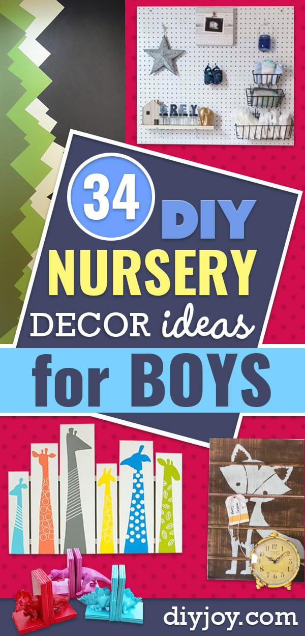 DIY Nursery Decor Ideas for Boys - Cute Blue Room Decorations for Baby Boy- Crib Bedding, Changing Table, Organization Idea, Furniture and Easy Wall Art