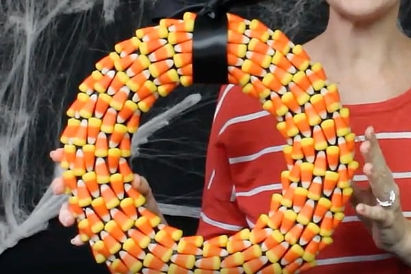 Halloween Decor Ideas DIY - How to Make A Candy Corn Wreath