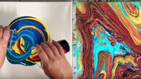 This Mesmerizing Infinity Paint Pouring Technique Makes Instant Wall Art | DIY Joy Projects and Crafts Ideas