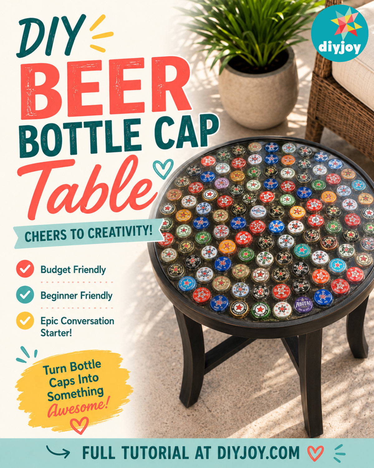 DIY Beer Cap Table Tutorial
