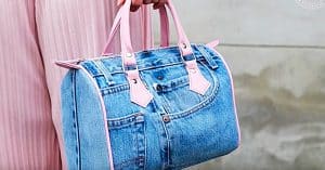 Recycled Denim Purse With a Louis Vuitton Twist
