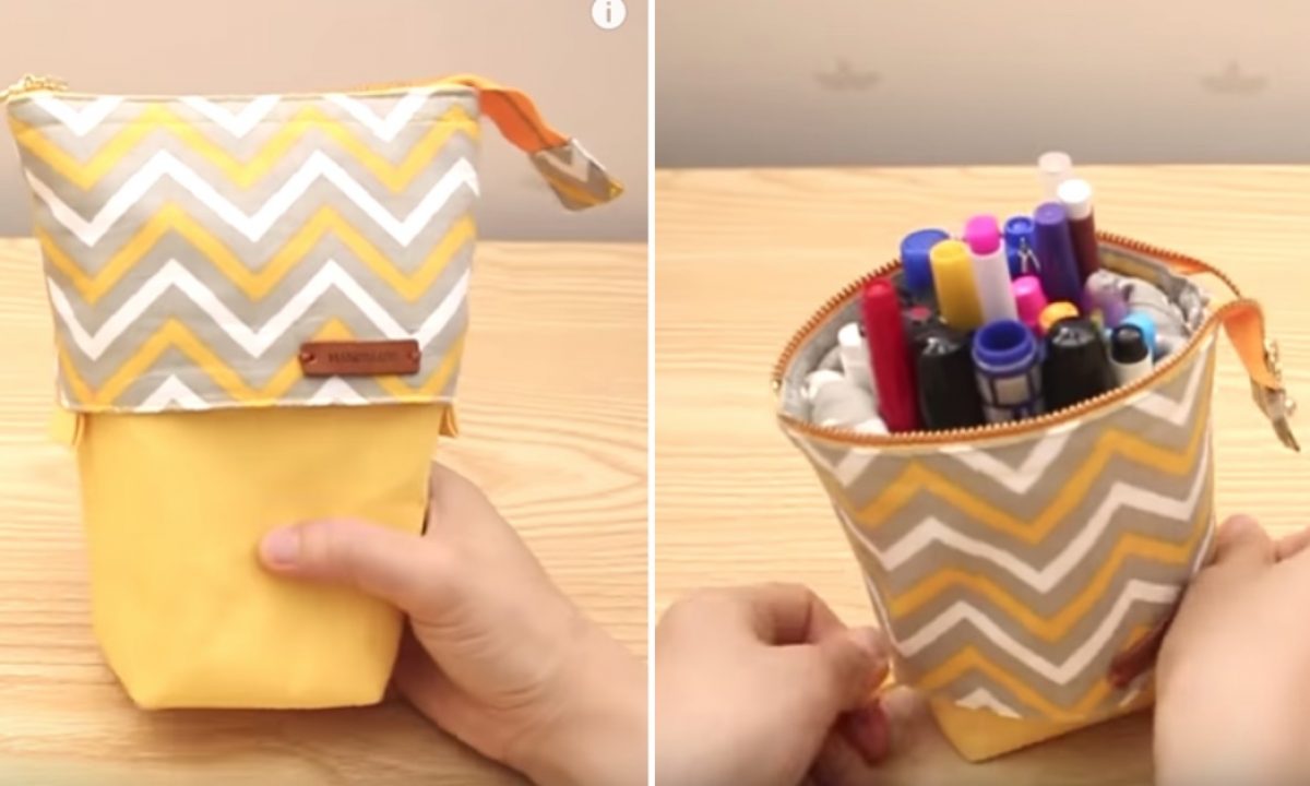 DIY Stand-Up Pencil Case  Step-by-Step Tutorial👍 Crafting Your Own Fabric  Pencil Case [sewingtimes] 