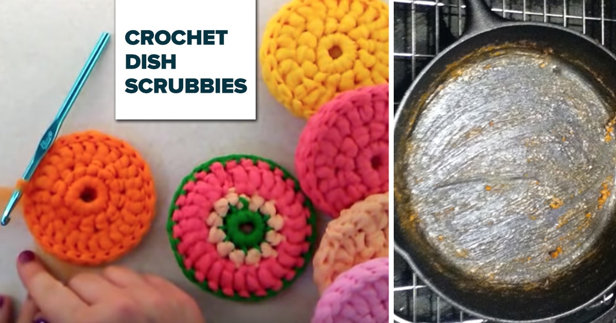 Crocheted Tulle Dish Scrubby | DIY Joy Projects and Crafts Ideas