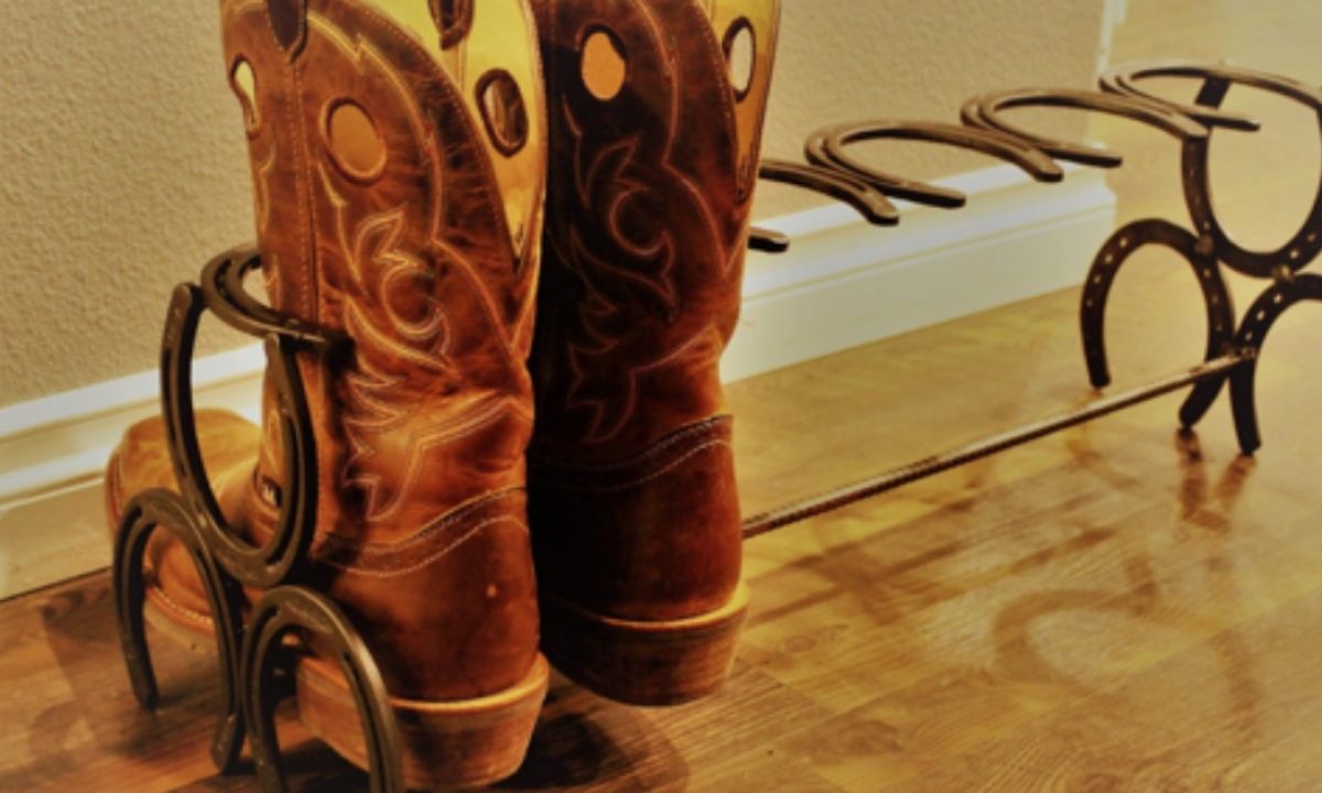 Diy cowboy boot rack sale