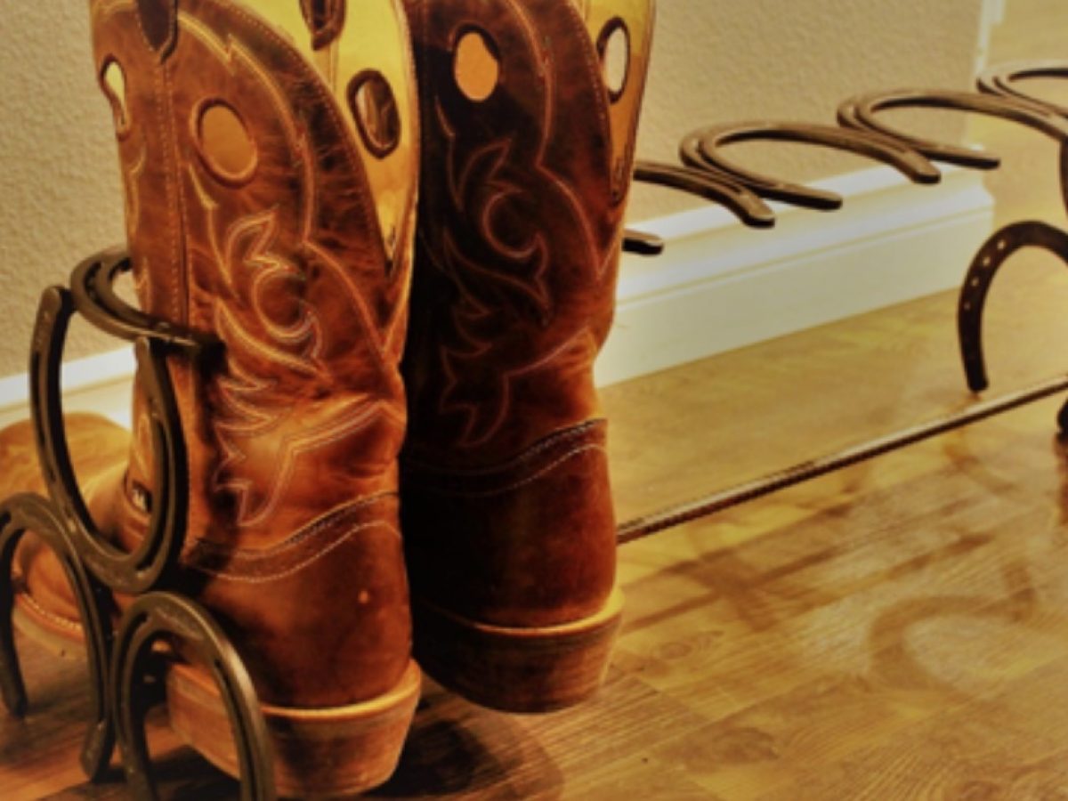 Cowboy Boot Rack Ideas  Tata Harper's rustic homemade shoe