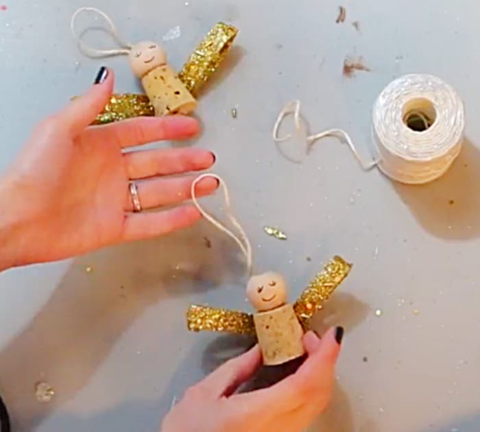 Try this DIY Wine Cork Christmas angel with a Wine Cork and A hot glue gun