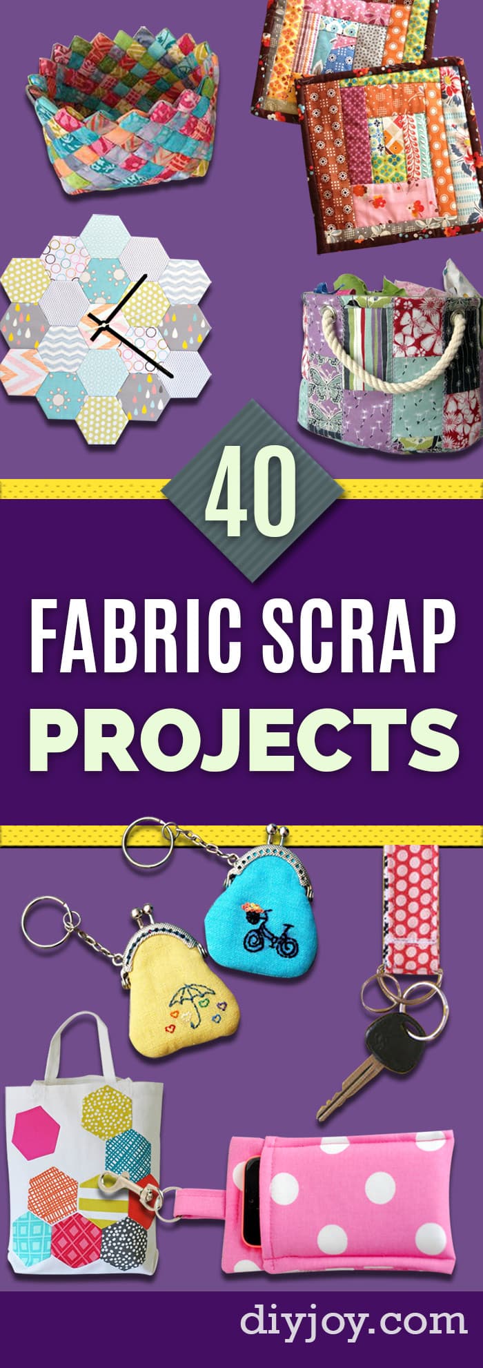 Fabric Scraps Pin - DIY Ideas for Leftover Fabric Scraps - Crafts Using Small Pieces of Fabrics