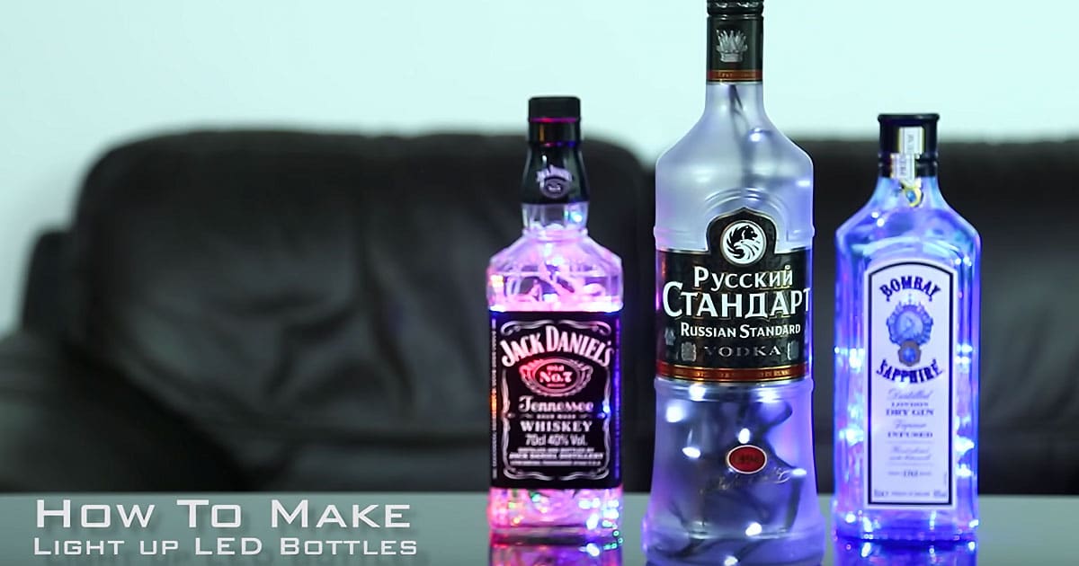 making lights out of liquor bottles