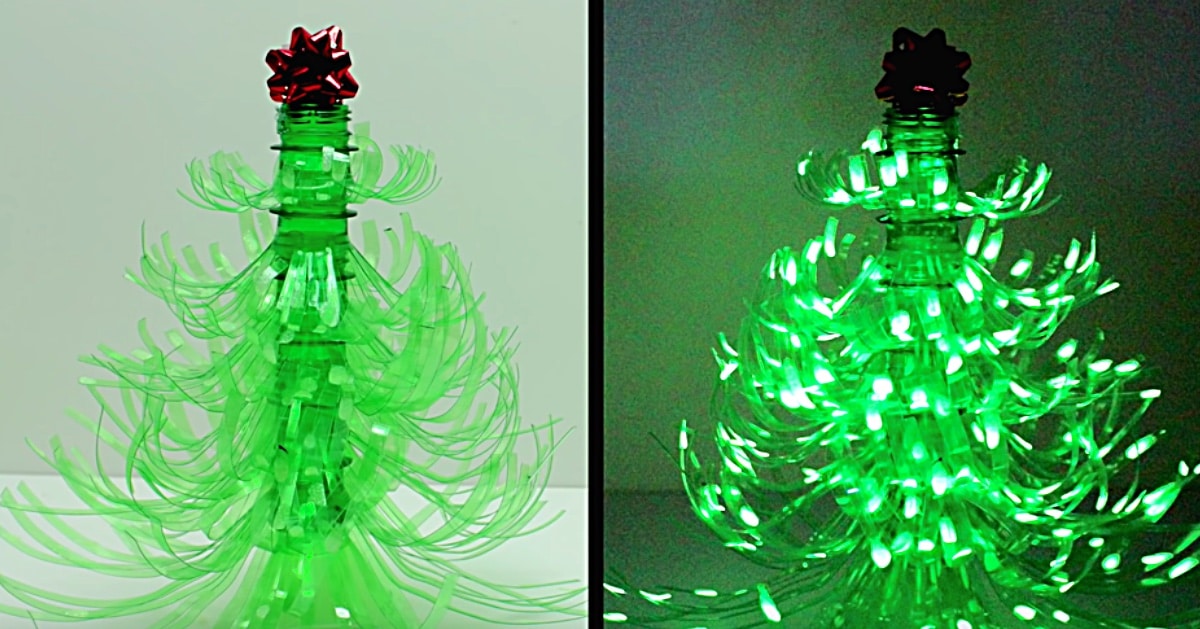 DIY Plastic Bottle Christmas Tree Luminary