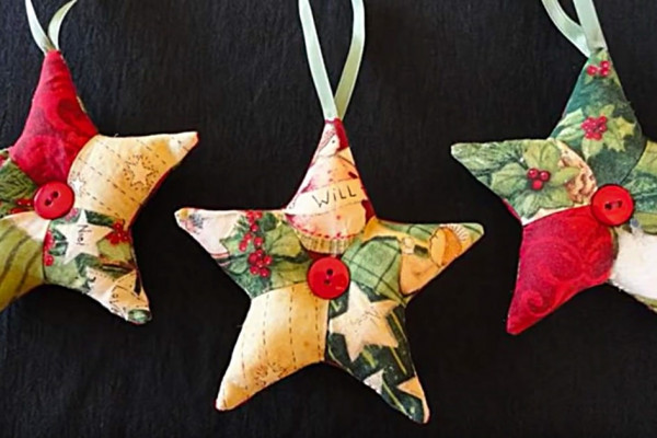 Learn to make a DIY quilted star Christmas Ornament