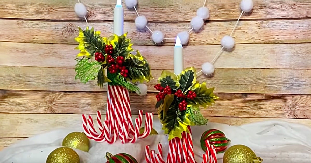 DIY Candy Cane Luminaries | DIY Joy Projects and Crafts Ideas