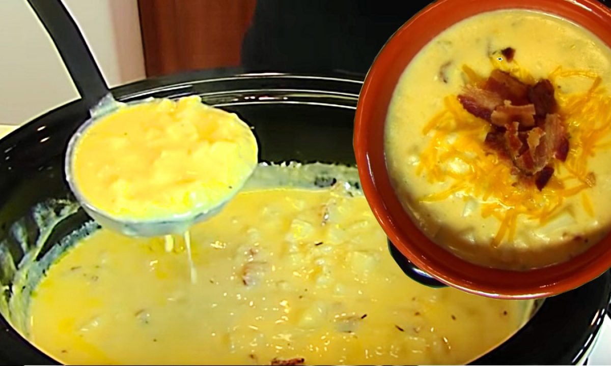Loaded Baked Potato Soup Crock Pot Recipe • Food Folks and Fun