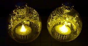 DIY Faux Candle Ornament Luminaries