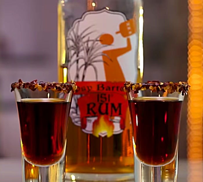 Learn to make a flaming German Shot with jagermeister, 151 Bacardi, and Fireball