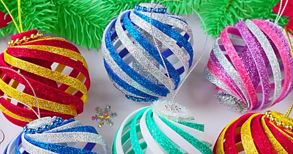 Learn to make these easy quick cheap DIY Foam Swirl Ornaments