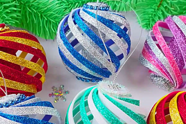 Learn to make these easy quick cheap DIY Foam Swirl Ornaments