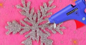 DIY Glue Gun Snowflake Window Cling