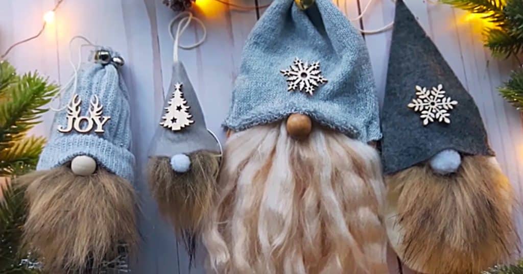 Learn to make these quick easy cheap DIY Christmas Gnome Ornaments
