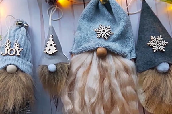 Learn to make these quick easy cheap DIY Christmas Gnome Ornaments