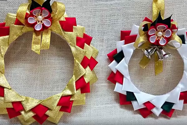 Learn to make a cheap easy DIY satin ornaments from polystyrene plates