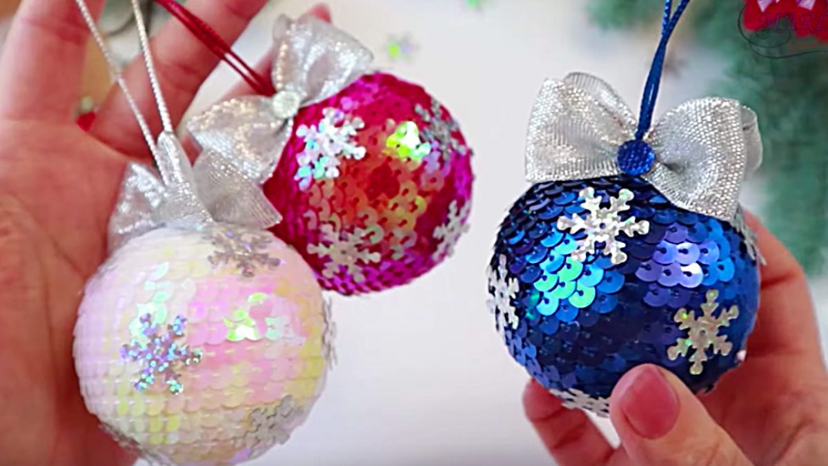 How to make mini Christmas Ball Ornaments - SPUNNYS DIY Tutorial