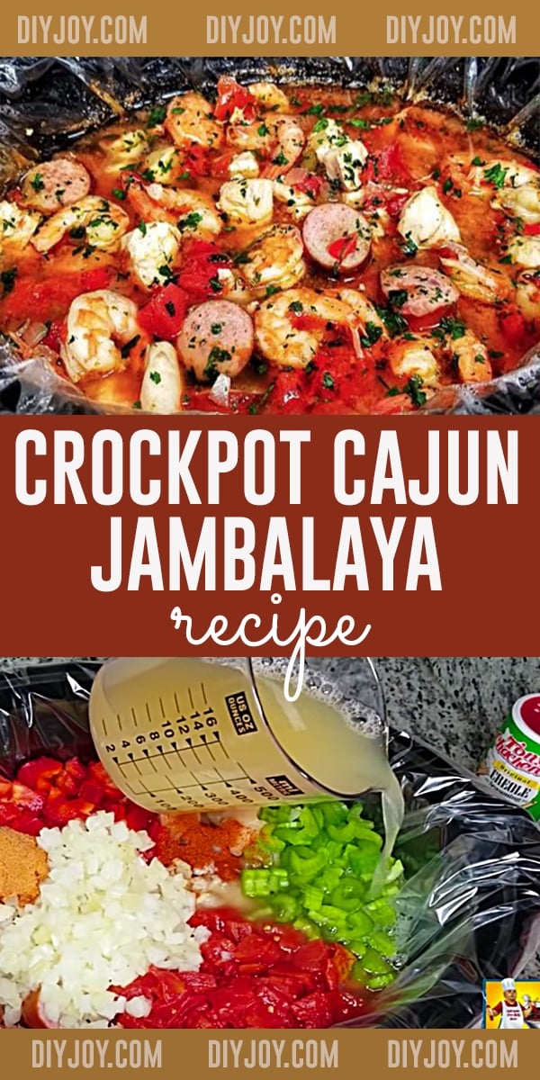 One Pot Dinner Ideas - Crockpot Recipes - Cajun Crockpot Jambalaya Recipe - Southern Style Dinners in Slow Cooker