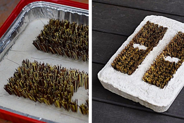 Learn to make a DIY cement boot brush mat for the door way