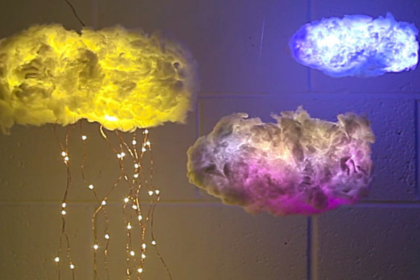 Learn to make these quick cheap easy DIY Cloud Hanging Cloud Lights