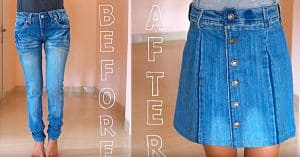 DIY Upcycled Denim Skirt