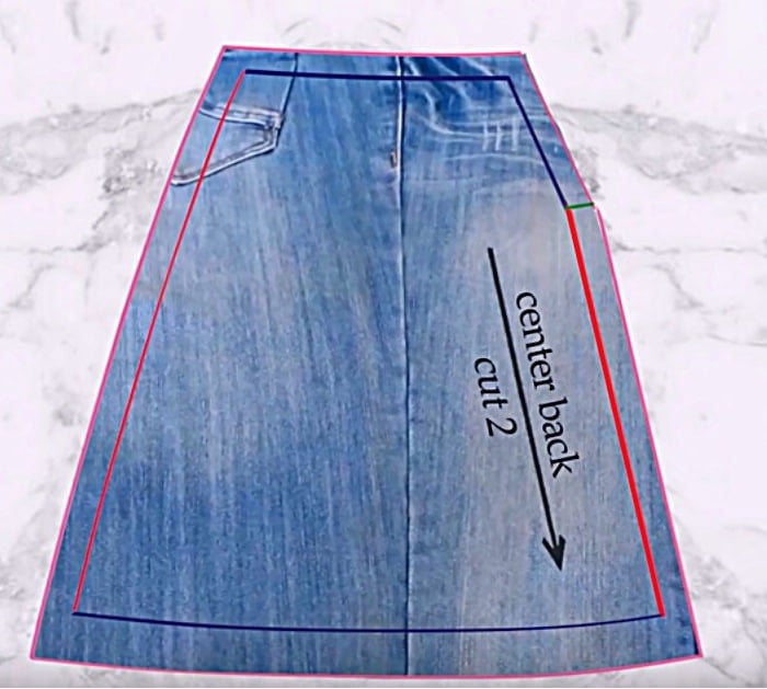 upcycled denim skirt