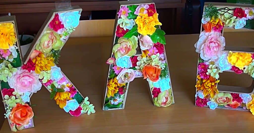 Learn to make cheap easy DIY floral letters for room decor